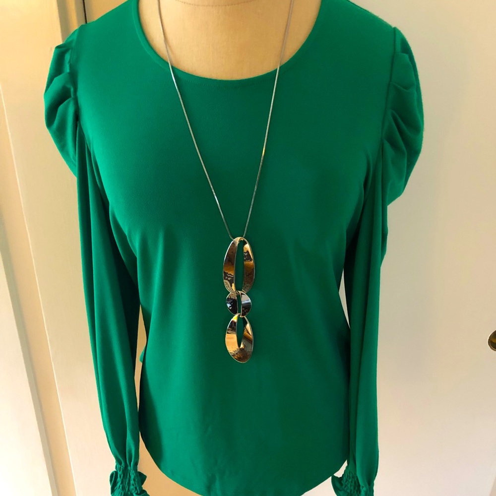 NWT Chico’s Aiden Silver Long Twist Metal Pendant Necklace